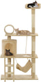 vidaXL - Kattenkrabpaal - met - sisal - krabpalen - 140 - cm - beige