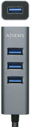 Aisens A106-0507 - USB Hub - 4x USB 3.2 (Gen1, 5Gb/s) - Grijs