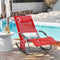 SoBuy Comfortabele Swingstoel - Rood - Metalen Frame