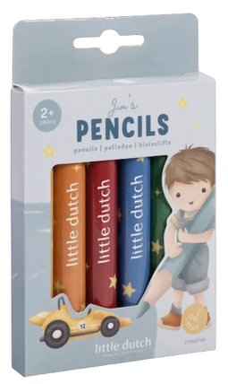 Little Dutch BT126732 - Houten kleurpotloden - Extra dik - 6 kleuren (6 stuks)