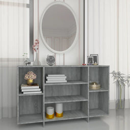 vidaXL - Dressoir - 120x30x75 - cm - bewerkt - hout - grijs - sonoma - eikenkleurig