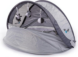 Bo Jungle Speeltent Baby - Pop Up tent UV-werend - Muggengaas - 3 afneembare speeltjes - Uitneembare matras - Opbergzak - Grijs