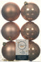 Decoris Kerstballen - 6x st - toffee bruin - D8 cm - kunststof - mat/glans - kerstversiering