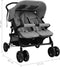 vidaXL - Tweelingkinderwagen - staal - lichtgrijs