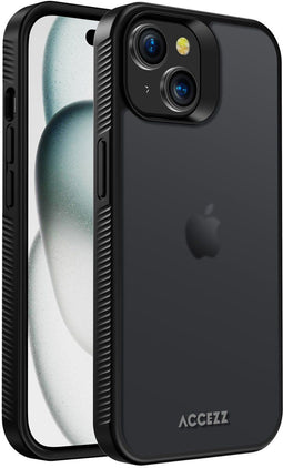 Accezz Rugged Frosted Backcover - iPhone 15 - Schokabsorberend - Zwart