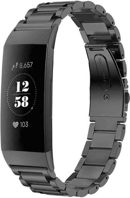 imoshion Bandje met Horlogeband inkorter - Geschikt voor Fitbit Charge 4, Fitbit Charge 3 - imoshion Stalen band zonder installatiehulp - Zwart