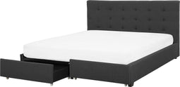 ROCHELLE - Bed opbergruimte - Donkergrijs - 180 x 200 cm - Polyester
