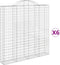 vidaXL - Schanskorven - 6 - st - gewelfd - 200x30x200/220 - cm - ijzer