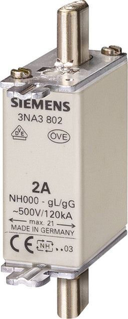 Siemens 3NA3822 NH-zekering Afmeting zekering : 000 63 A 500 V/AC, 250 V/AC 3 stuk(s)