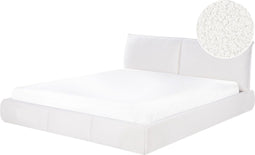 VINAY - Tweepersoonsbed - Wit - 180 x 200 cm - Bouclé