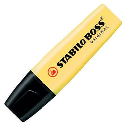 STABILO BOSS ORIGINAL Pastel - Markeerstift - Markeren Met Pastelkleuren - Melkachtig Geel - Doos 10 stuks
