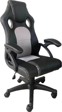 Bureaustoel Junior kinderen - gamestoel - racing gaming stijl - zwart grijs