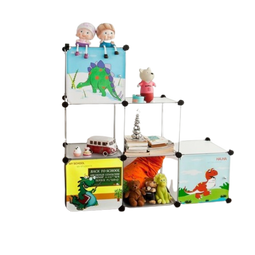 SoBuy Kinderboekenkast - Opbergrek 6 boxen - 38 x 38 x 38 cm (6 stuks)