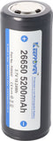 Keeppower 26650 - 5200 mAh, 3,6 V - 3,7 V Li-Ion batterij PCB-beschermd 69,5 x 26,8 mm