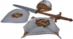 Johntoy Medieval Knights Ridderset - 5-delig - Schild Helm Zwaard Harnas - Grijs
