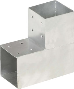 vidaXL - Paalverbinding - L-vorm - 101x101 - mm - gegalvaniseerd - metaal