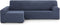 Hoes voor chaise longue met lange armleuning links Eysa THOR Blauw 170 x 110 x 310 cm