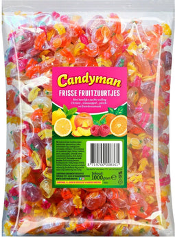 Candyman Frisse Fruitzuurtjes - 1 kilo - Citroen Framboos Sinaasmaak (1 kg)