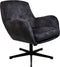 HSM Collection-Draaifauteuil Cleveland-75x73x88-Donker Grijs/Zwart-Stof/Metaal