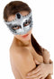 Maskarade Nozze di Figaro - Venetiaans Masker - Zilver - Satijnen Lint - Kant - Juweel Voorhoofd - One Size