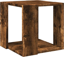 vidaXL - Salontafel - 32x32x30 - cm - bewerkt - hout - gerookt - eikenkleurig