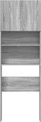 vidaXL - Wasmachinekast - 64x24x190 - cm - bewerkt - hout - grijs - sonoma - eikenkl