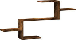 vidaXL - Wandschap - 104x15x49 - cm - bewerkt - hout - gerookt - eikenkleurig
