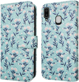 iMoshion Hoesje Geschikt voor Samsung Galaxy A20e Hoesje Met Pasjeshouder - iMoshion Design Bookcase smartphone - Blauw / Blue Flowers