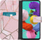 iMoshion Hoesje Geschikt voor Samsung Galaxy A51 Hoesje Met Pasjeshouder - iMoshion Design Softcase Bookcase - Goud / Roze / Pink Graphic