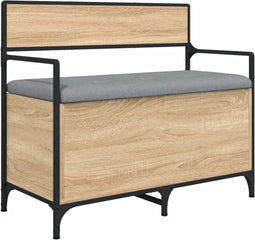 vidaXL - Opbergbankje - 85,5x42x73,5 - cm - bewerkt - hout - sonoma - eikenkleurig