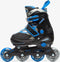 Nijdam Inlineskates Junior - Verstelbaar - Softboot - Zwart/Blauw/Grijs