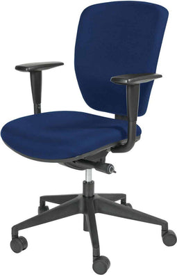 Bureaustoel serie 1335-NEN Blauw stof met metalen onderstel