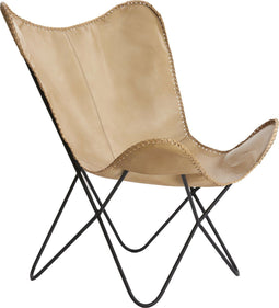 Light & Living Vlinderstoel Butterfly - Buffel Leder - Zand