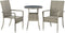 Juskys Yoro - Tuintafel - Rond 60 cm - Grijs - Incl. Glasplaat