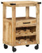 vidaXL - Keuken - Trolley - 55x40x80 - cm - Massief - Ruw - Mango - Hout