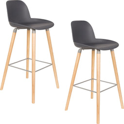 Zuiver Albert Kuip Barkruk 75 cm Donkergrijs - Set van 2