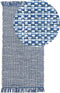 BESNI - Laagpolig vloerkleed - Blauw - 80 x 150 cm - Katoen