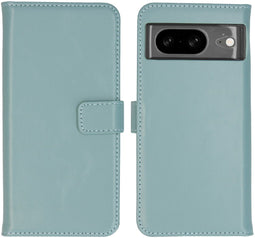 Selencia Google Pixel 8 - Echt Lederen Bookcase - 3 Pashouders - Air Blue