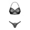 Obsessive - Iliosa 2-delige Open Kruis Set - Zwart