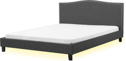 MONTPELLIER - Tweepersoonsbed LED - Grijs - 180 x 200 cm - Polyester