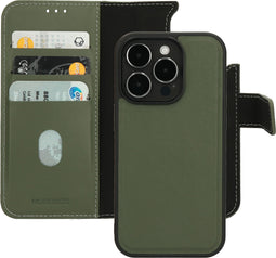 Mobiparts - Leather 2 in 1 Wallet Case - Uitneembare backcover MagSafe geschikt - Groen