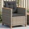 vidaXL - Tuinstoel - met - kussens - poly - rattan - grijs