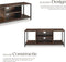 Tectake TV-meubel - Lowboard met 4 open vakken - Industrieel design - Donkerbruin - Afmeting (LxBxH) 120 x 40 x 50,5 cm