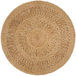 vidaXL - Tapijt - rond - 90 - cm - gevlochten - jute