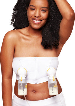 Medela Hands-free™ kolf bh - Kolf bh voor handsfree kolven - Extra zacht - Ritssluiting - Wit - Maat S