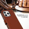 Selencia iPhone 15 Pro - Echt Lederen Bookcase - 3 Pashouders - Lichtbruin
