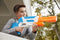 NERF Super Soaker Twister - Waterpistool - 2 draaiende waterstralen - Blauw Oranje Wit