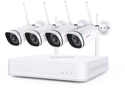 Foscam FN7108W-B4-1T - Beveiligingscamera Set - 4 Camera's - Draadloos - Nachtzicht 30m - Wit (4 stuks)