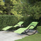 vidaXL - Ligbedden - schommelend - 2 - st - staal - en - textileen - groen