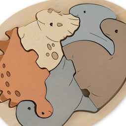 Konges Slöjd - Dinosaurus houten puzzel ei - +12 maand